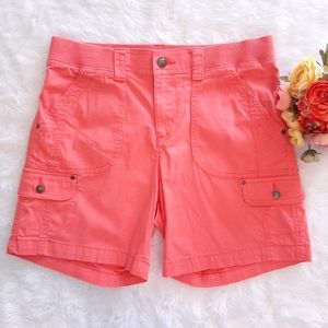 ⭐32" Waist Lee Relaxed Fit Mid Rise Coral Bermuda Cargo Shorts